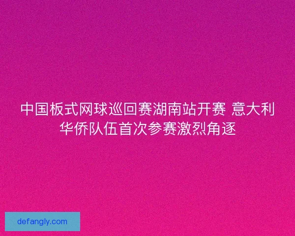 中国板式网球巡回赛湖南站开赛 意大利华侨队伍首次参赛激烈角逐 中国板式网球巡回赛湖南站开赛 意大利华侨队伍首次参赛激烈角逐